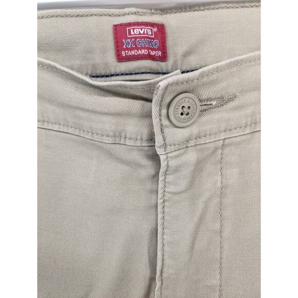 Levi XX Chino Standard Jeans 34x30 Beige Tan Mens High Rise Tapered‎ Legs WPL423 - Picture 3 of 10